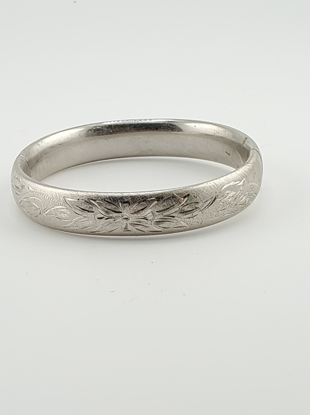Carla Sterling Etched Bangle Bracelet